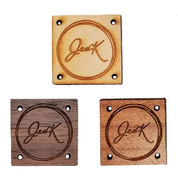 Square wooden labels