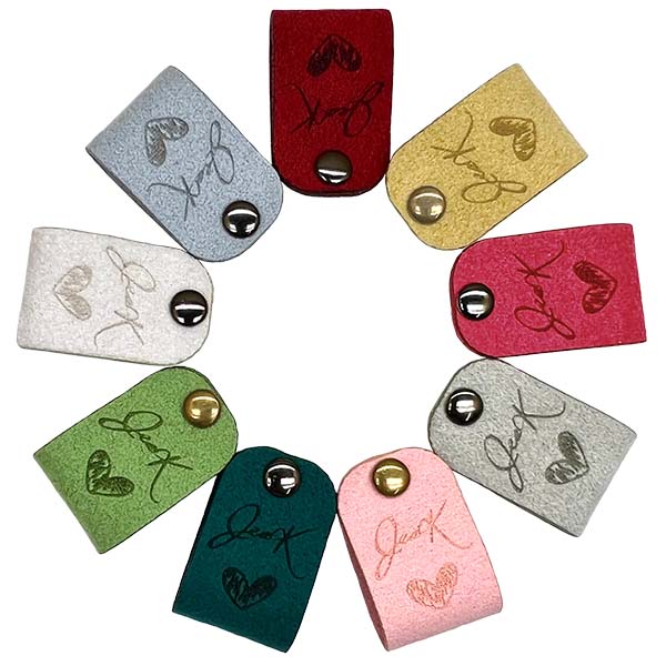 Étiquettes En Cuir Personnalisées Avec Rivets - Pour Tricot, Crochet, Marquage Fait Main, Logo Et Texte