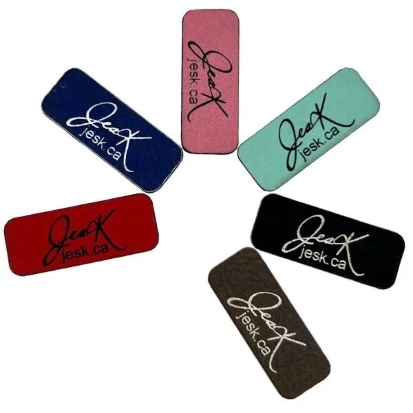 Rectangular adhesive faux leather labels - Image 5