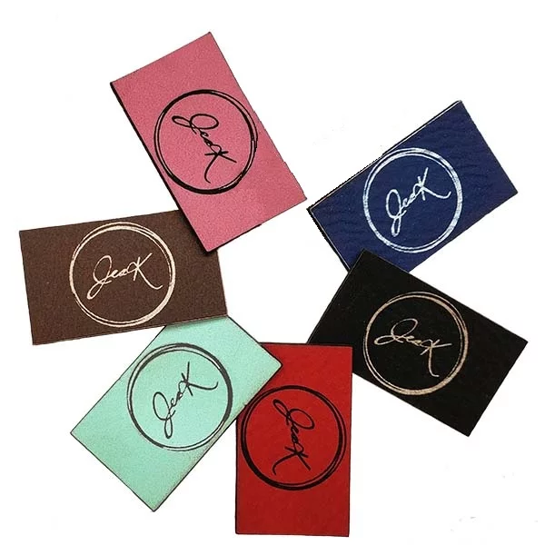 Rectangular adhesive faux leather labels - Image 3